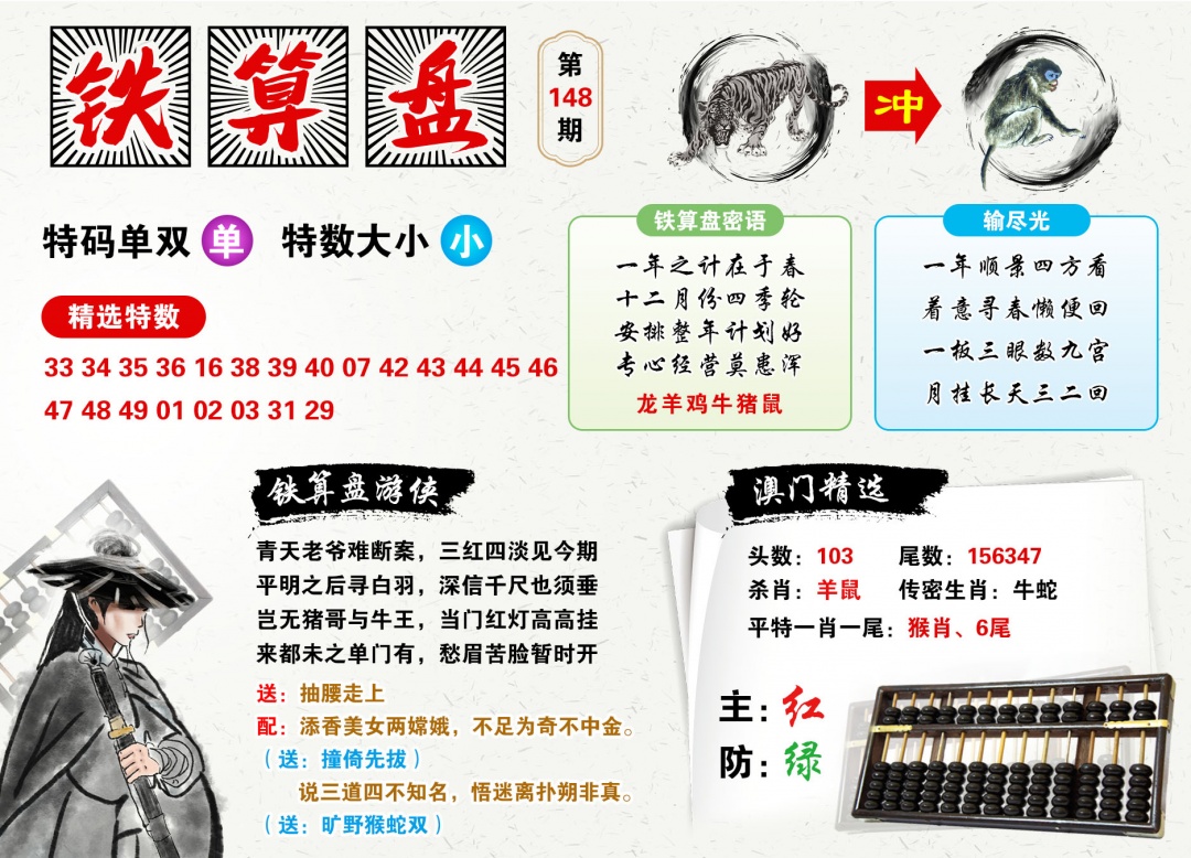2026148铁算盘预测